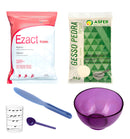 Kit Moldagem Alginato + Gesso + Medidor + Cubeta + Espatula(branco)