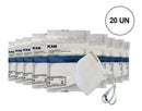 20 Máscaras Proteção Hospitalar N95 Pff2-reg.anvisa(branco)