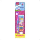 Escova De Dente Infantil Peppa Pig + Gel Dental 50g - Kit Rosa