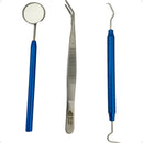Kit Sonda Exploradora N5, Pinça Clinica N5 E Espelho N5 Azul