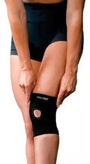 Joelheira Neoprene Reforço Patelar Longa Preta Hidrolight Tamanho G
