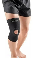 Joelheira Neoprene Reforço Patelar Longa Preta Hidrolight Tamanho G