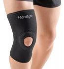 Joelheira Neoprene Reforço Patelar Longa Preta Hidrolight Tamanho G