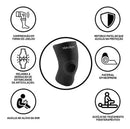 Joelheira Neoprene Reforço Patelar Longa Preta Hidrolight Tamanho G